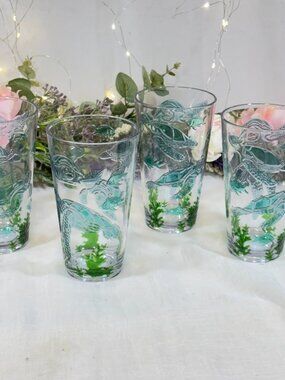 Sigrid Olsen Coastal Sea Turtle Outdoor Indoor Acrylic Tall Glass 20OZ Set 4 New